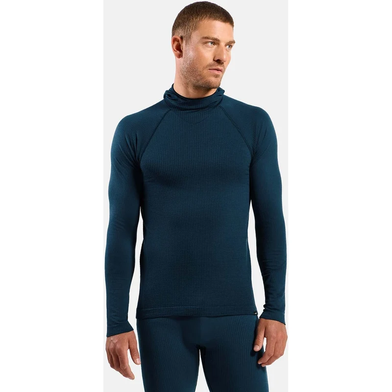 performance wool base layer shirt met facemask