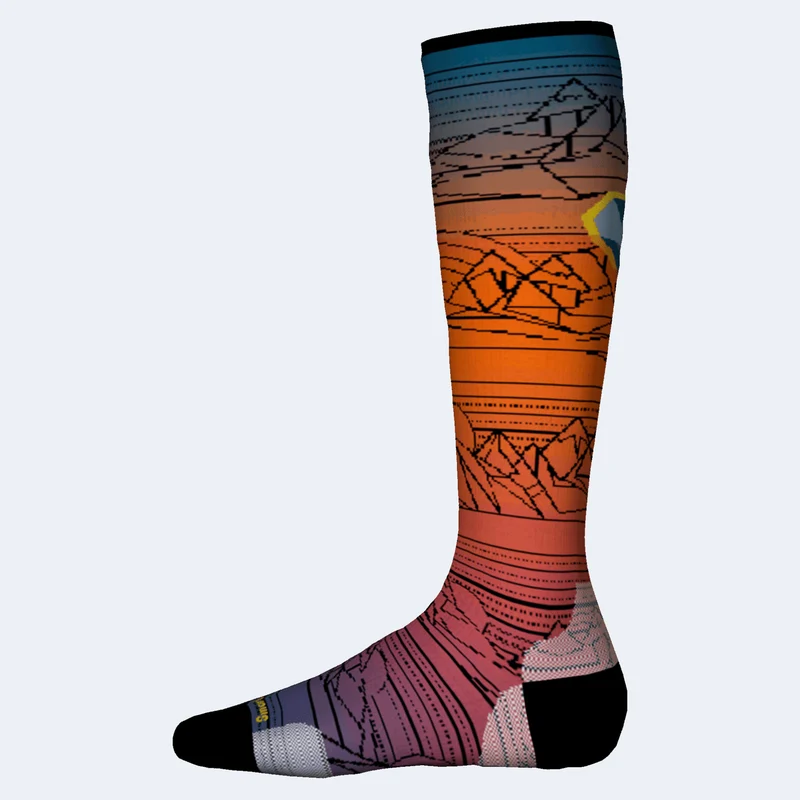 Smartwool Ski Zero Cushion Geo Peaks Print OTC Junior Socks
