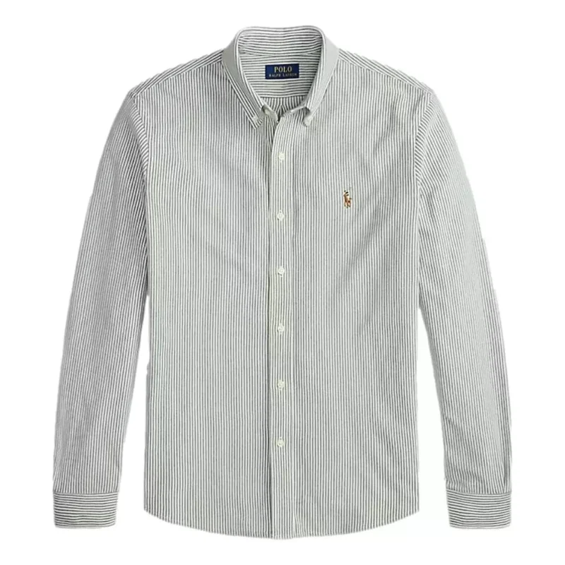 Polo Ralph Lauren Shirt Met Strepen Olijfgroen - Match Laren