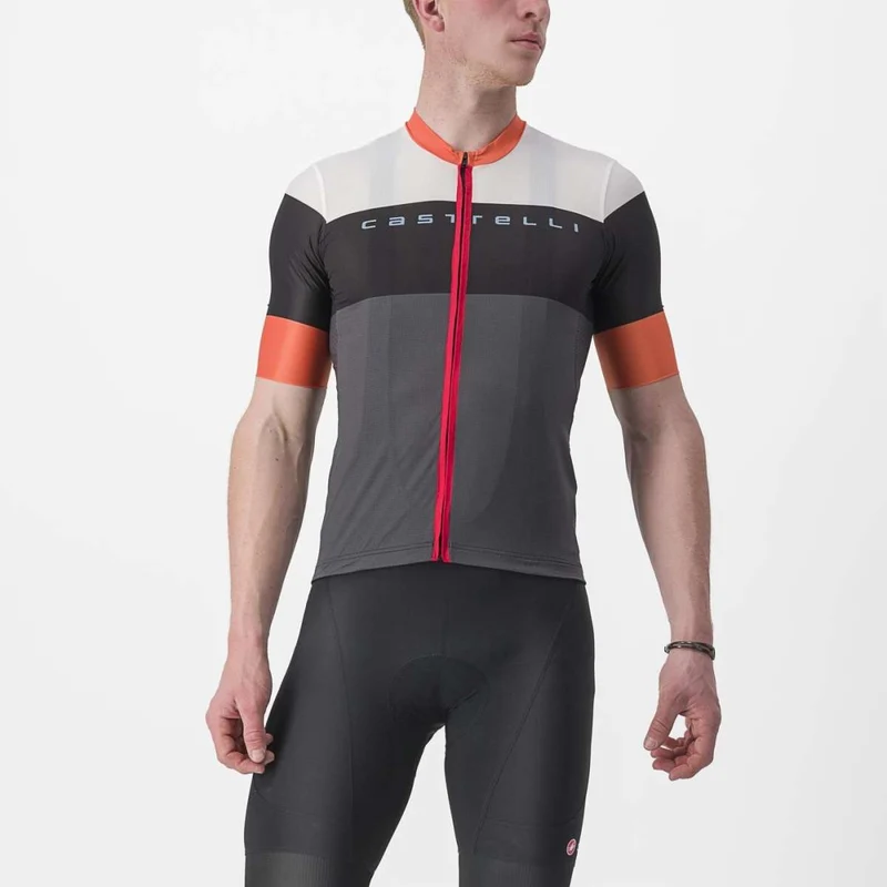 CASTELLI SEZIONE 短袖騎行衣 深灰色/黑色-橙色