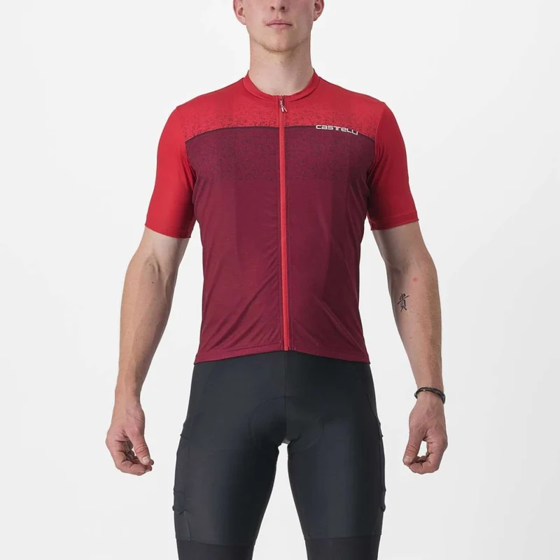 CASTELLI UNLIMITED ENTRATA 短袖騎行衣 深紅色/紅酒色
