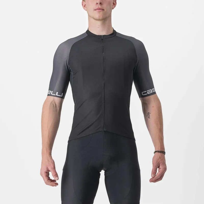 CASTELLI ENTRATA VI 短袖騎行衣 淺黑/深灰-銀灰