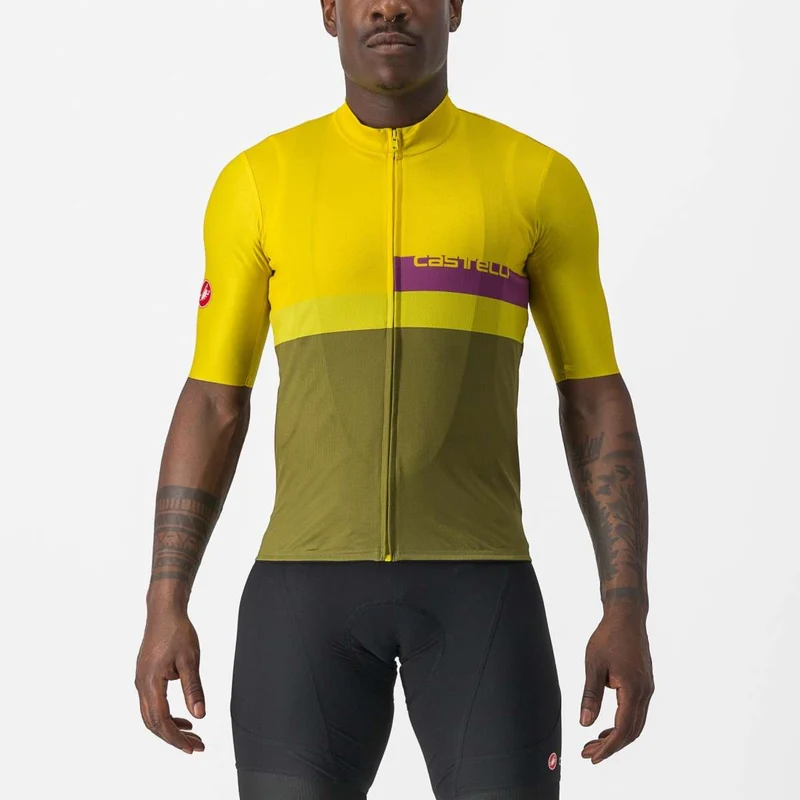 CASTELLI A BLOCCO 短袖騎行衣 百香果色/紫晶色-蘋果綠色-牛油果色