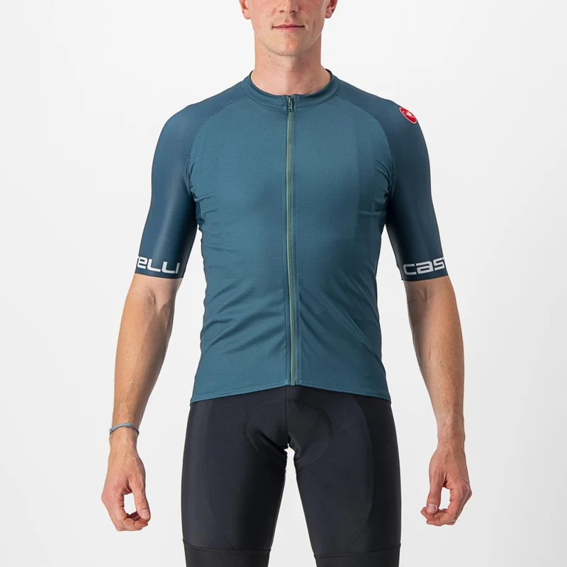 CASTELLI ENTRATA VI 單車衫 短袖騎行衣 深藍綠色/藍綠色-銀色