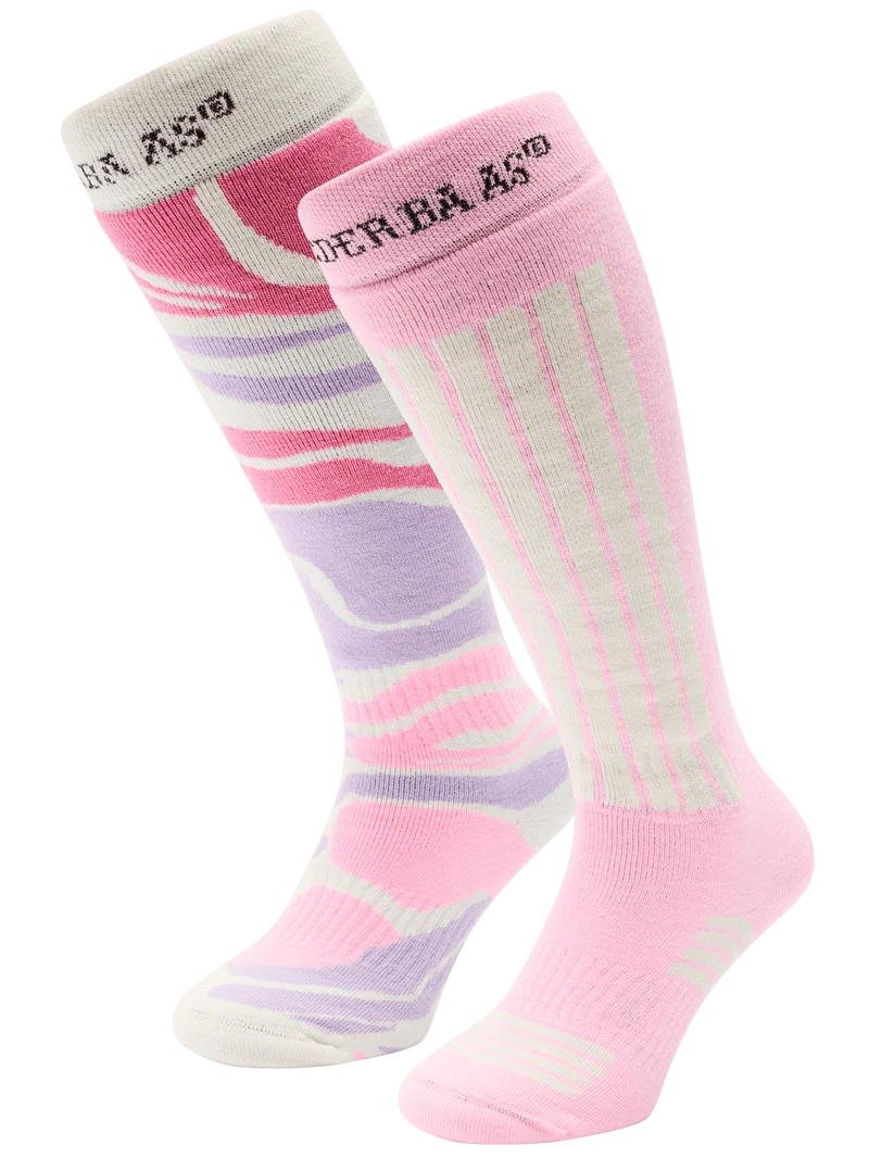 Poederbaas Ski Socks 2-Pack - POWDER ROSE