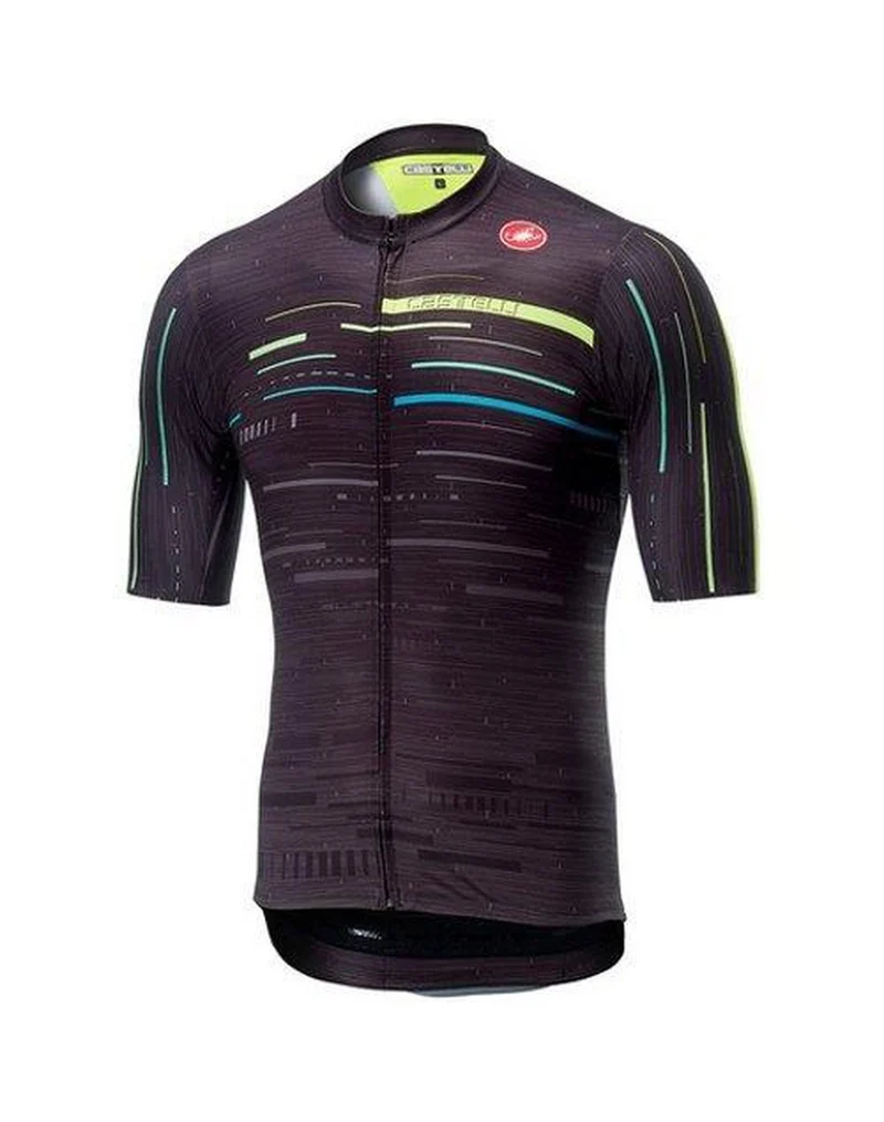CASTELLI TABULARASA JERSEY SS FZ MULTICOLOR DARK GRAY YELLOW