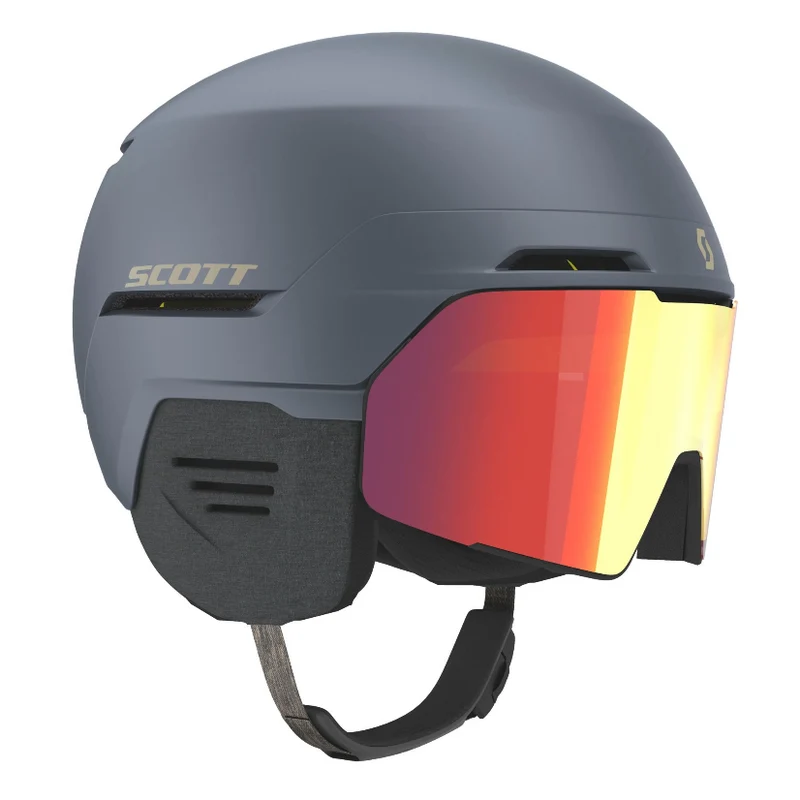 Scott Blend Plus LS Skihelm met Geïntegreerde Skibril - Blauw