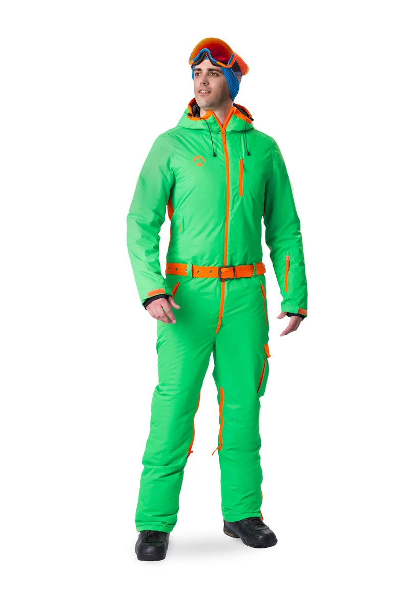 Snowsuits Gletsjer Guy Onesie Skipak Heren - Groen/Oranje