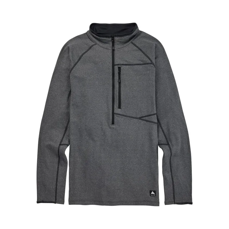Burton Stockrun Grid 1/2 zip True Black fleece Men