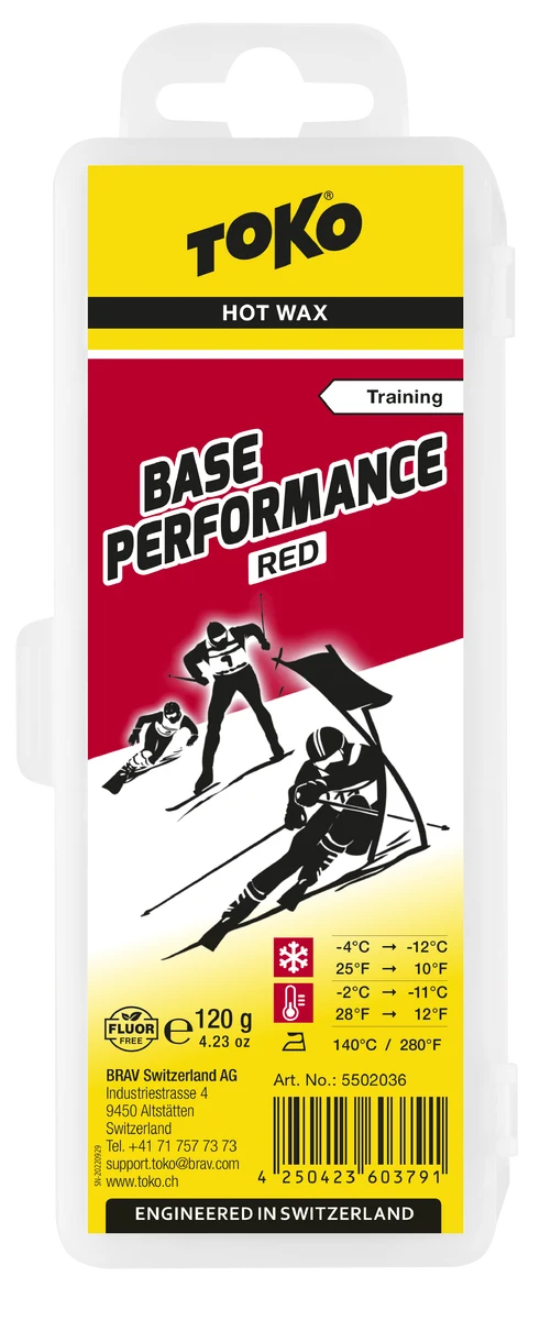 TOKO Base Performance Hot Wax Red 120 gram ski en snowboard wax