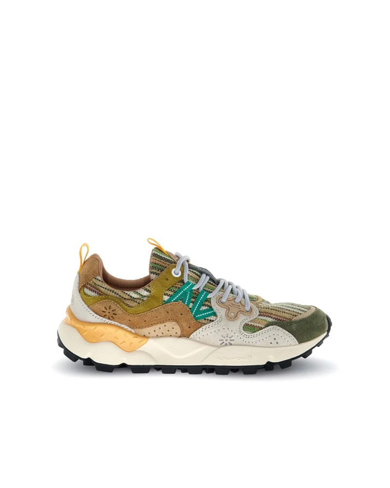 Flower Mountain Yamano 3 Uni Suede Cotton Striped Military / Brown / Cream