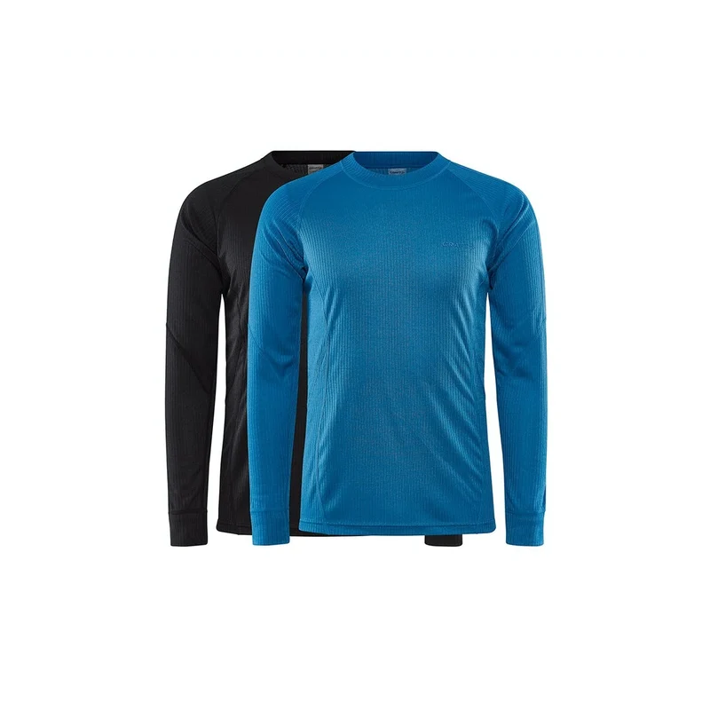 Craft Core 2-Pack Baselayer thermoshirt lange mouwen zwart/blauw heren