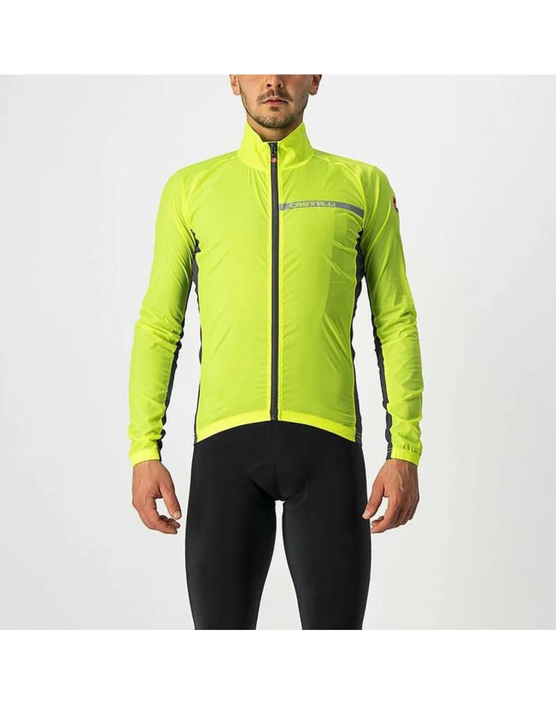 CASTELLI SQUADRA STRETCH 輕量風褸 螢光黃色/深灰色