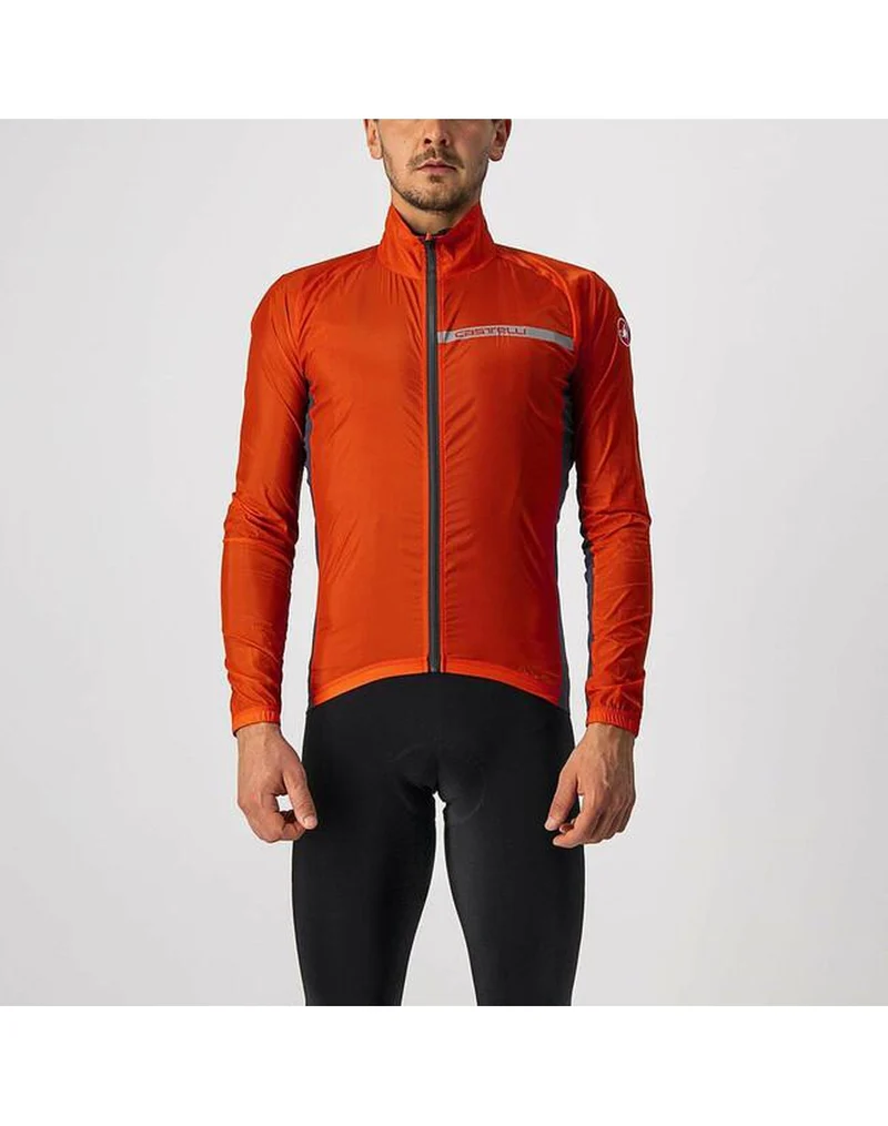 CASTELLI SQUADRA STRETCH 輕量風褸 火紅色/深灰色