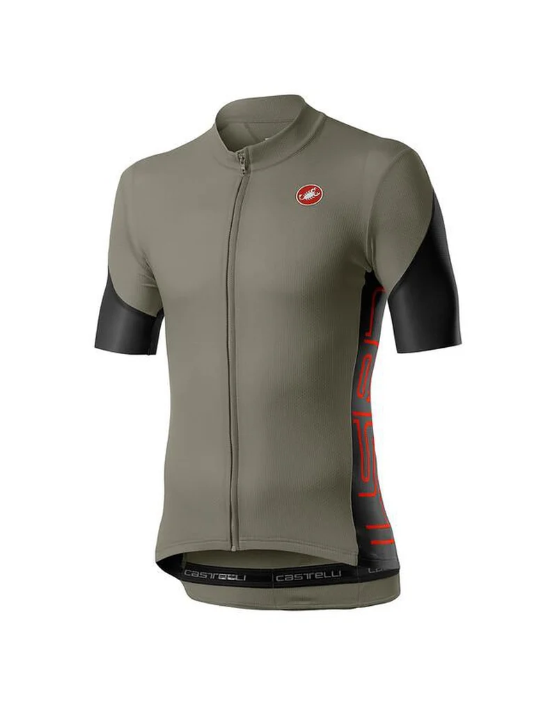 CASTELLI ENTRATA V JERSEY BARK GREEN LIGHT BLACK FIERY RED 單車衫