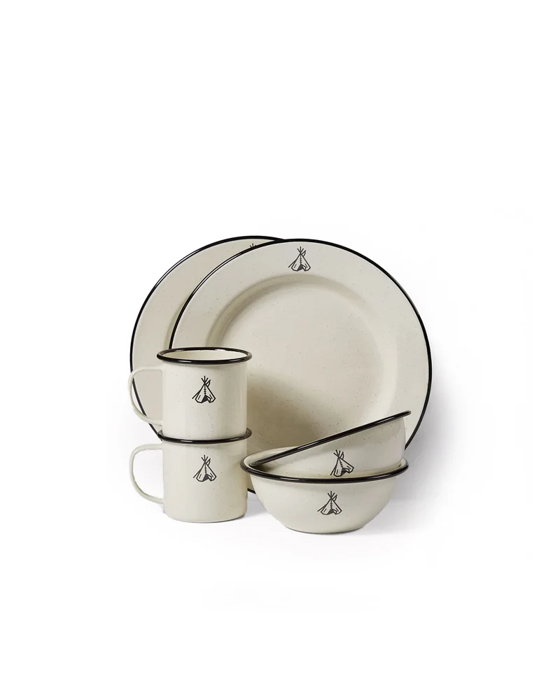 Pendleton Camp Enamelware Set Of 2 Camp Ivory