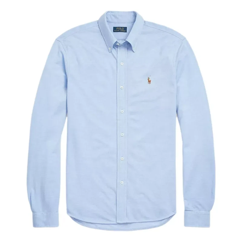Polo Ralph Lauren Gebreid Oxford Overhemd Lichtblauw - Match Laren