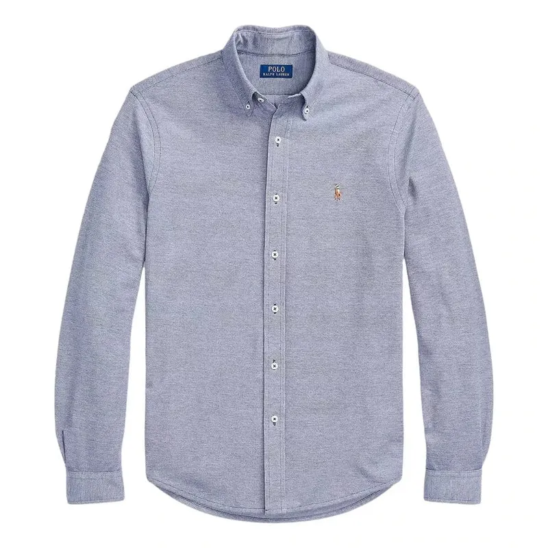 Polo Ralph Lauren Gebreid Oxford Overhemd Marine - Match Laren