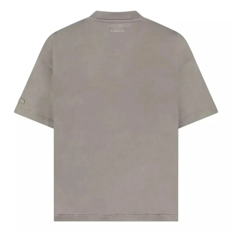 Flaneur Atelier T-shirt Met Rubberen Patch Grijs - Match Laren