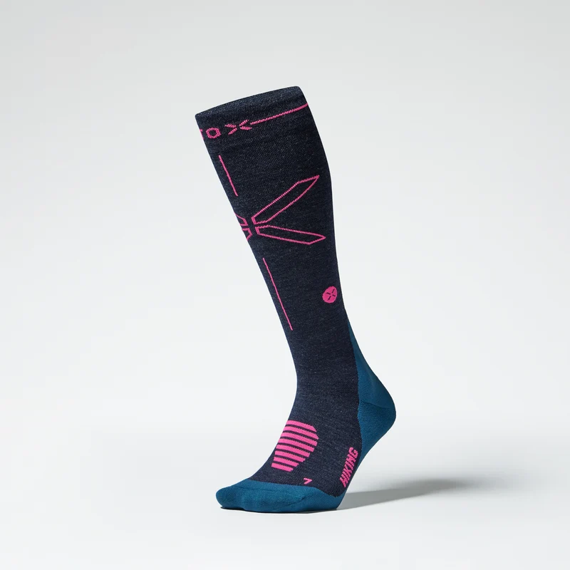 Merino Hiking Socks Women | Dark Blue / Pink