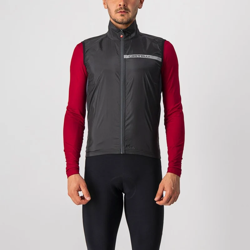 CASTELLI MEN'S SQUADRA STRETCH VEST LIGHT BLACK/DARK GRAY