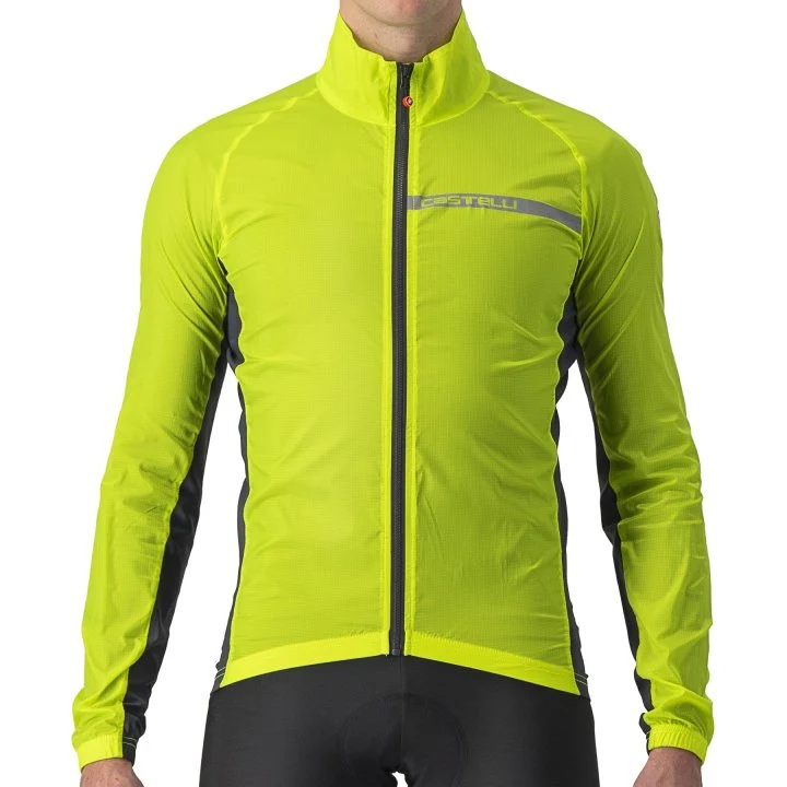 CASTELLI MEN'S SQUADRA STRETCH JACKET ELECTRIC LIME/DARK GRAY
