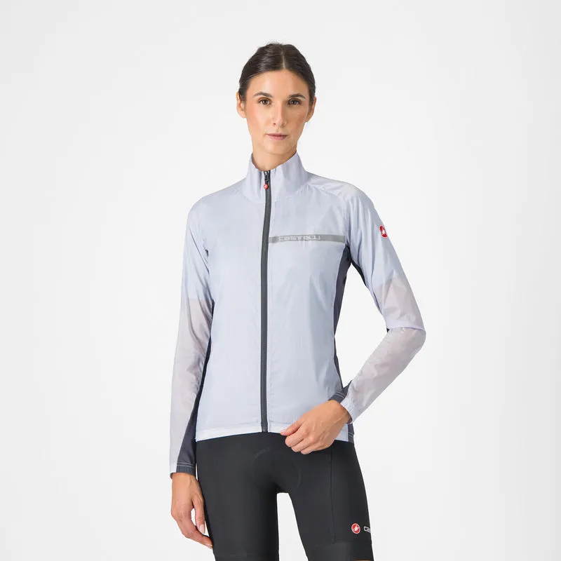 CASTELLI WOMEN'S SQUADRA STRETCH W JACKET SILVER GRAY/DARK GRAY