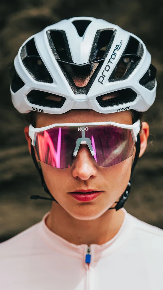KOO ALIBI L Sunglasses White Matt (Fuchsia Photocromic Mirror Lenses)