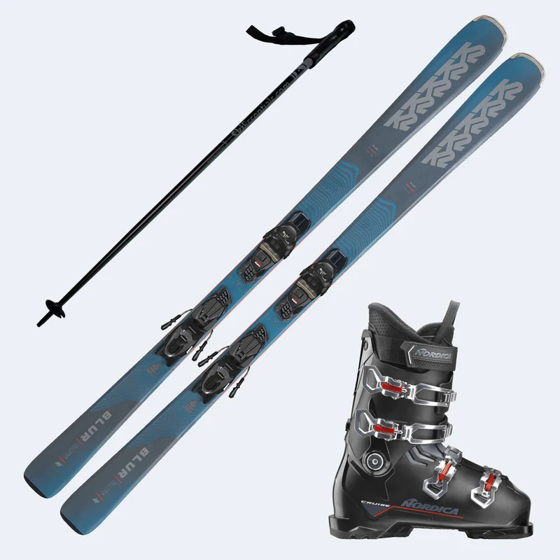 2026 K2 Blur 76 Skis with Nordica Cruise M Boots and Poles
