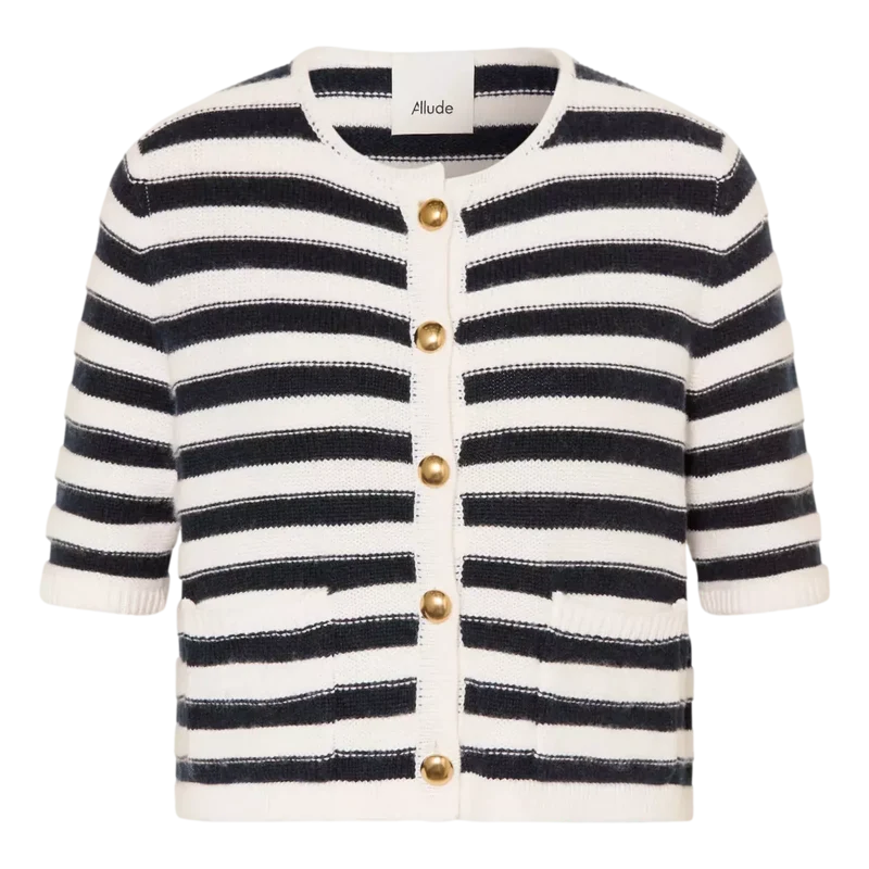 Allude Vest Marine Combi Met Gouden Knopen - Sisera Laren