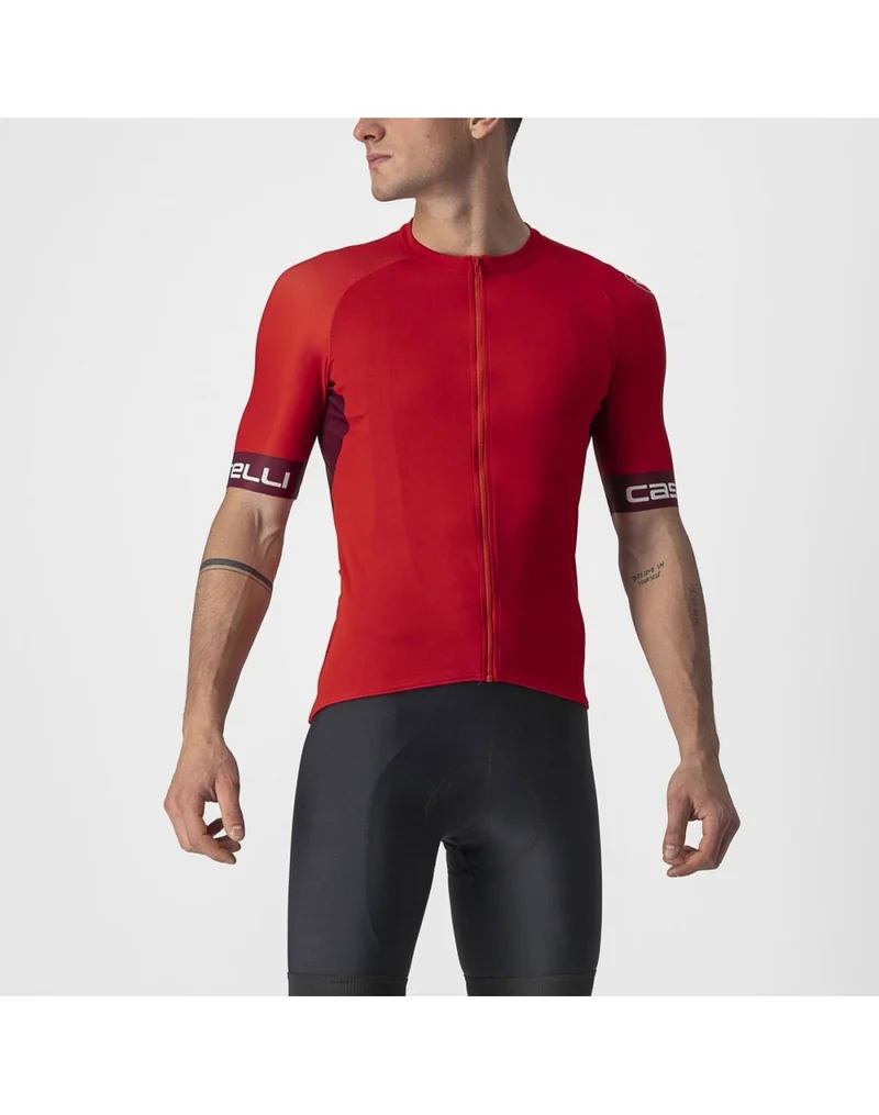CASTELLI ENTRATA VI 單車衫 短袖騎行衣 紅色/酒紅色/象牙色