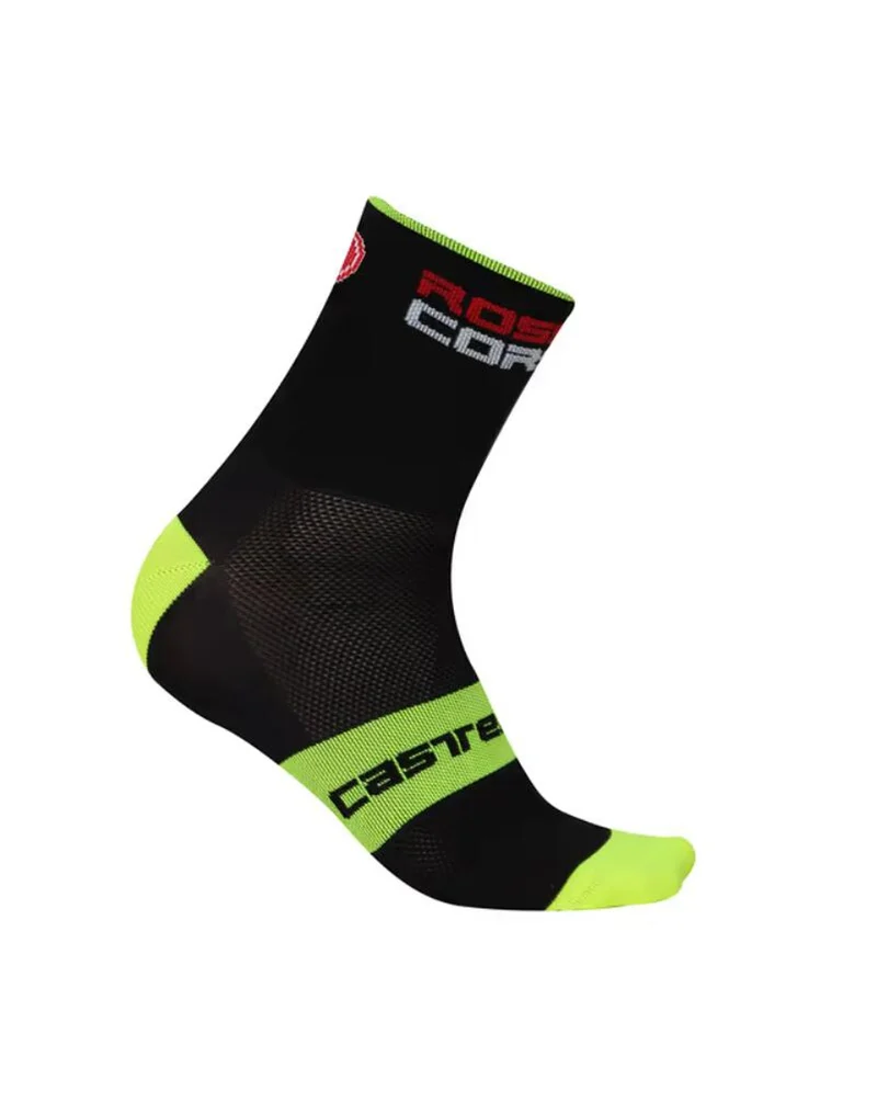 CASTELLI ROSSOCORSA 13 SOCKS BLACK/YELLOW FLUO