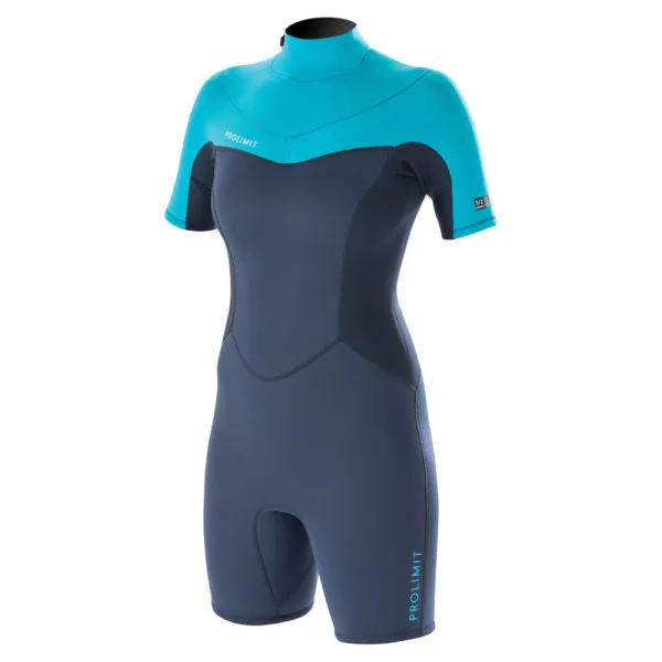Prolimit Pure Girl Fire V-Zip shorty 3/2 Black Aqua