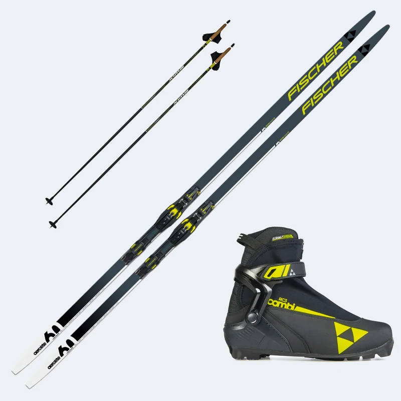 2026 Fischer Aerolite Classic 60 Skis with Fischer RC 3 Combi Boots and Poles