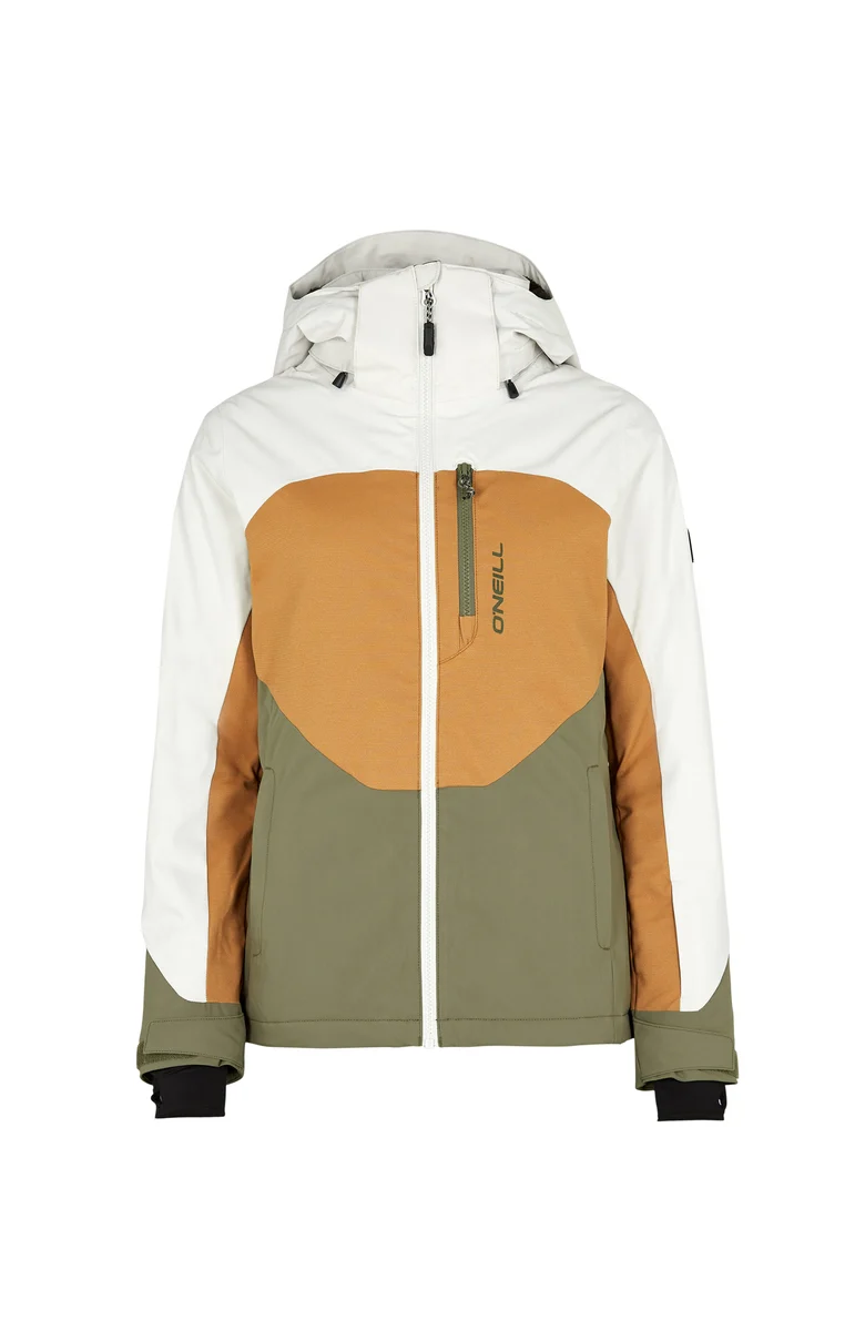 O'Neill Carbonite Ski Jas Dames - Beige/Groen/Wit
