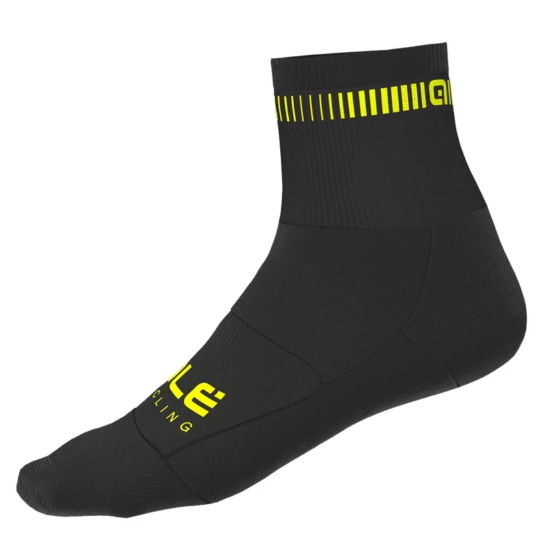ALE LOGO ACCESSORI Q-SKIN 12cm SOCKS BLACK-FLUO YELLOW