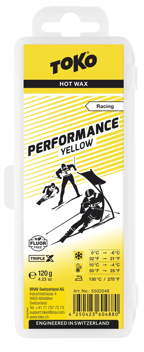 TOKO Performance Hot Wax Yellow 120 gram ski en snowboard wax