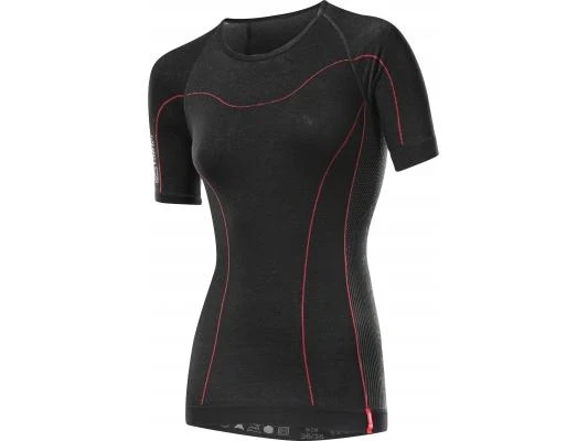 Loffler Warm Thermoshirt Naadloos Korte Mouwen Dames - Zwart