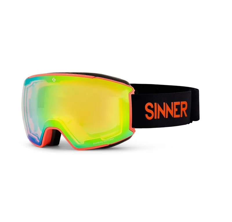 Sinner BOREAS Skibril + Extra Oranje S1 Lens - Mat Oranje/Blauw