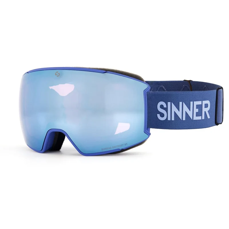 Sinner BOREAS Skibril + Extra Oranje S1 Lens - Mat Blauw