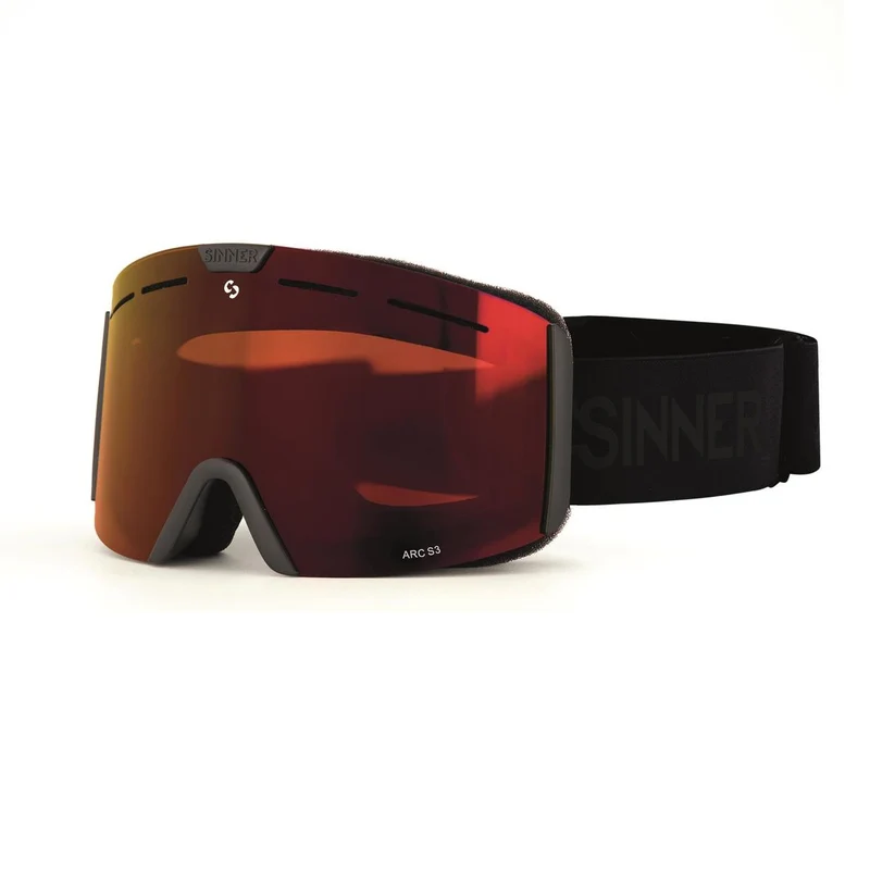 Sinner ARC Skibril - Mat Zwart/Rood