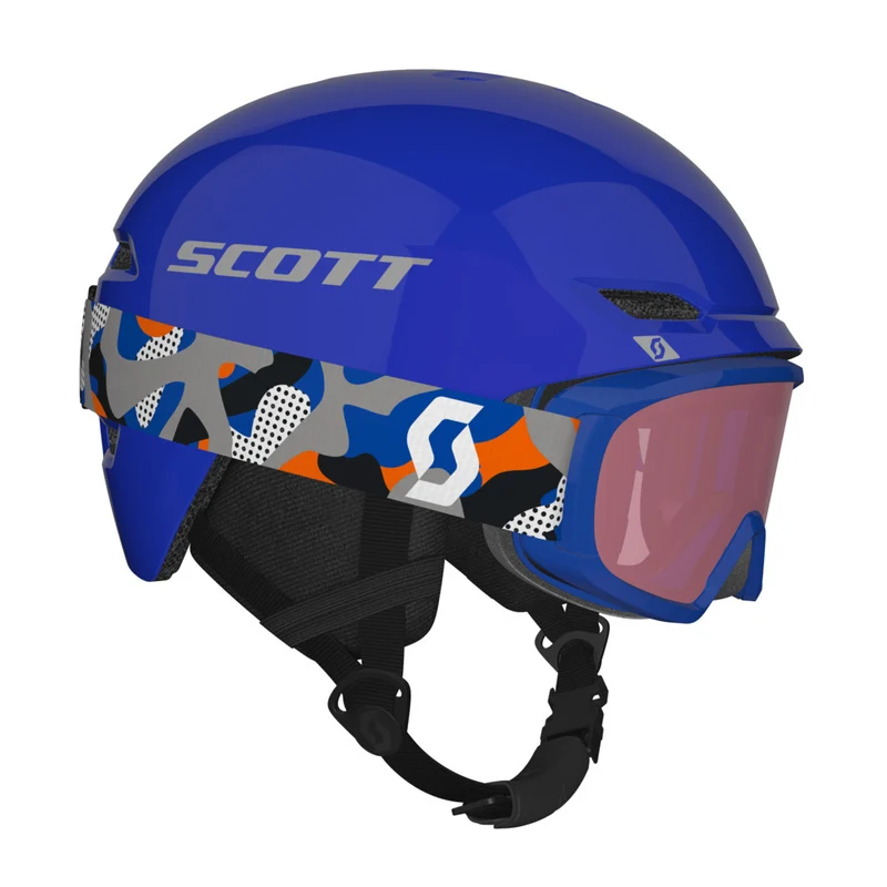 Scott Keeper 2 + Witty Kinder Skihelm + Skibril Set - Blauw/Grijs