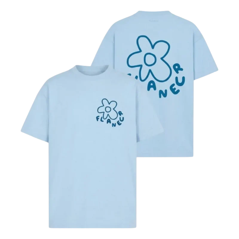 Flaneur Blossom T-Shirt Sky Blue - Match Laren