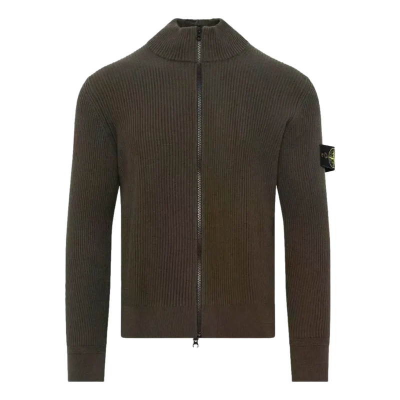 Stone Island Rib-Vest Met Rits Bruin - Match Laren