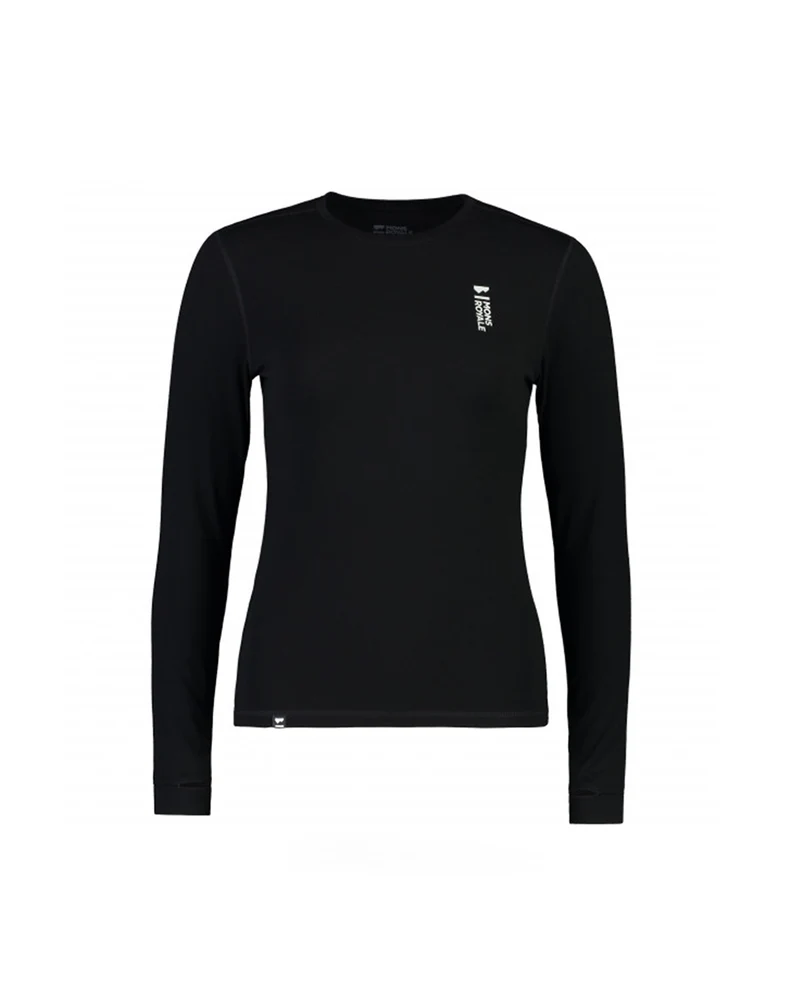 Mons Royale Womens Cascade Merino Flex 200 LS Black