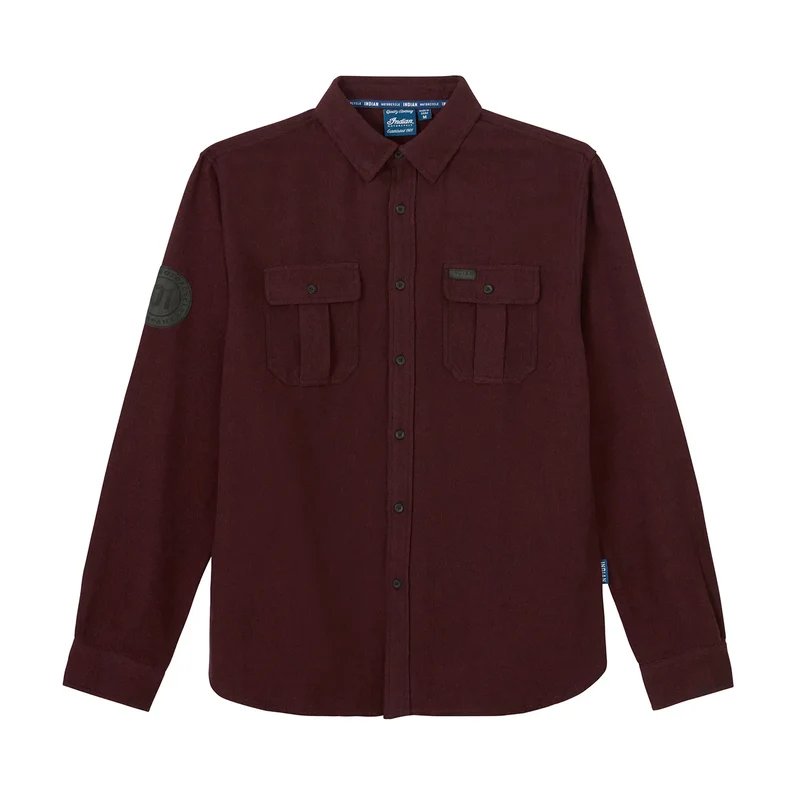 Men's Flannel Twill Shirt, Red
