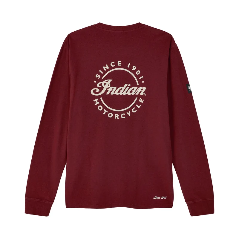 Men's Script Icon Pocket Long Sleeve T-Shirt, Port