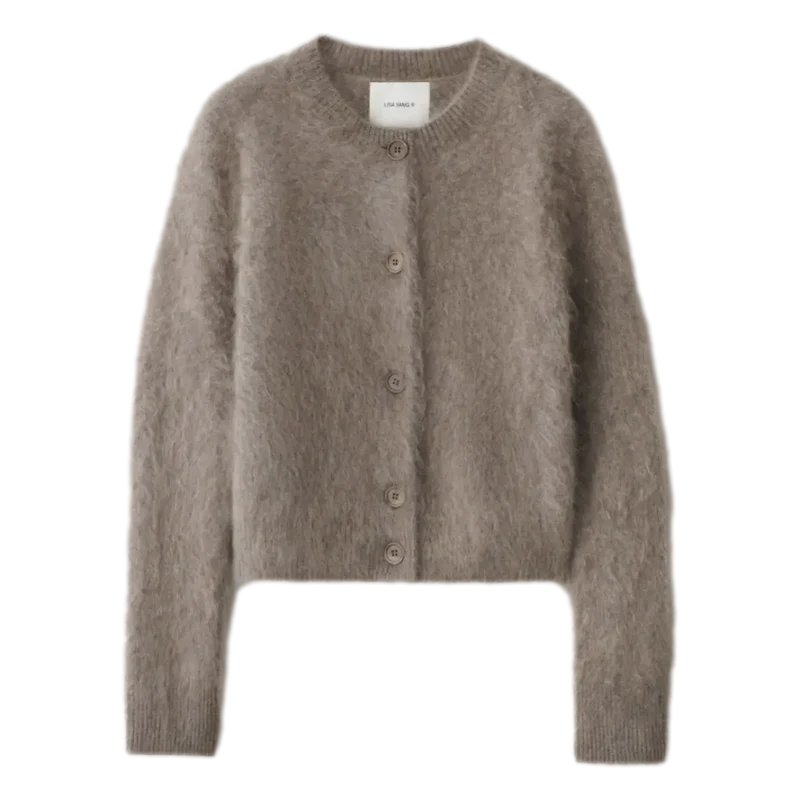 Lisa Yang The Azalea Cardigan Donkergroen - Match Laren