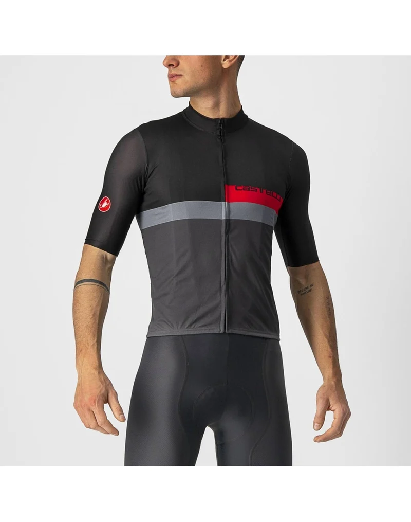 CASTELLI A BLOCCO 單車衫 短袖騎行衣 淺黑色/紅色/深灰色