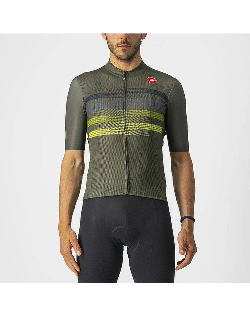 CASTELLI ENDURANCE PRO JERSEY MILITARY GREEN BLUE SULPHUR 單車衫